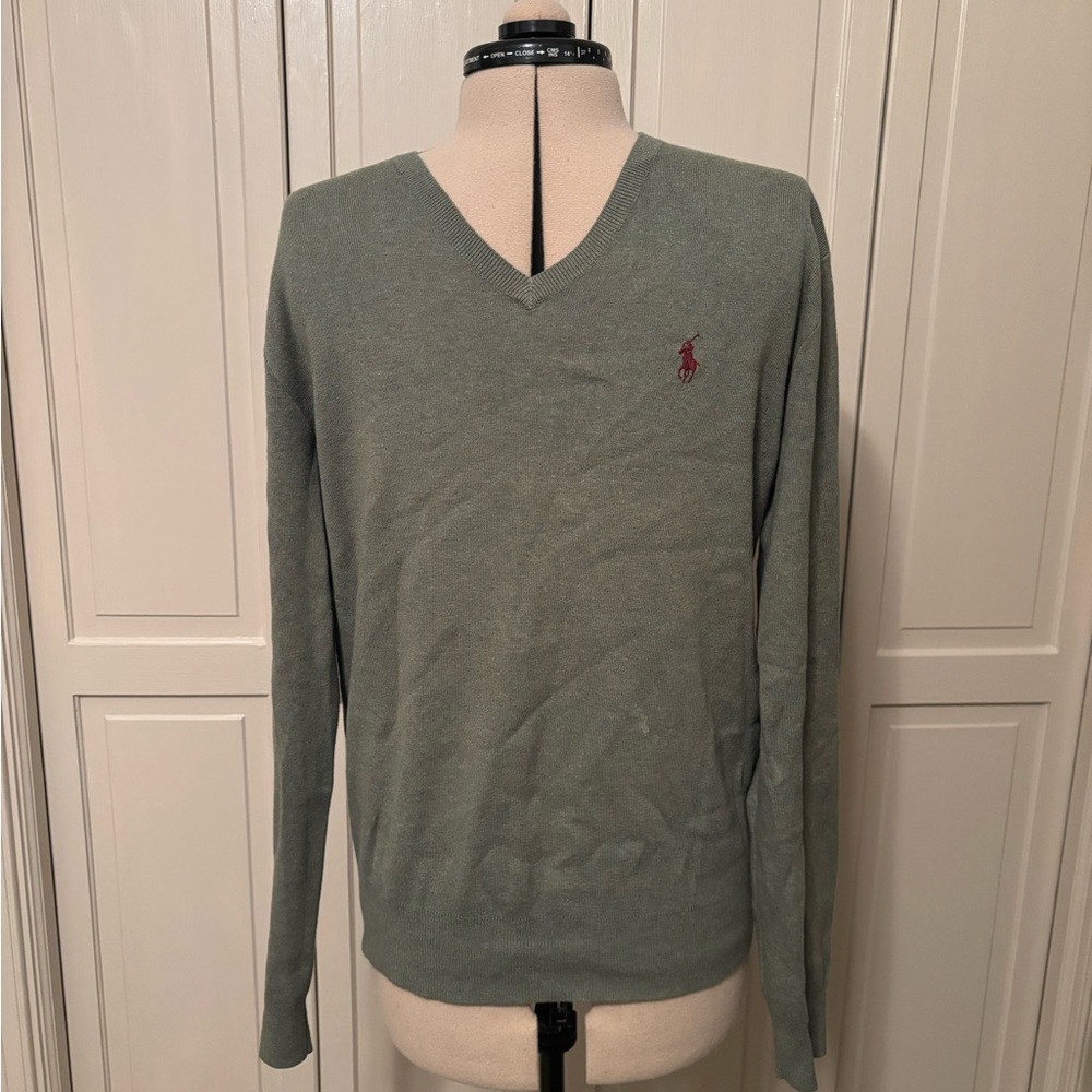 Polo by Ralph Lauren Olive V-Neck Sweater